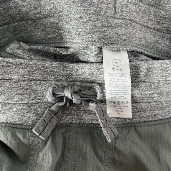 Ivivva Size 10 Live to Move Crop Pants, Grey, EUC - Picture 5 of 6